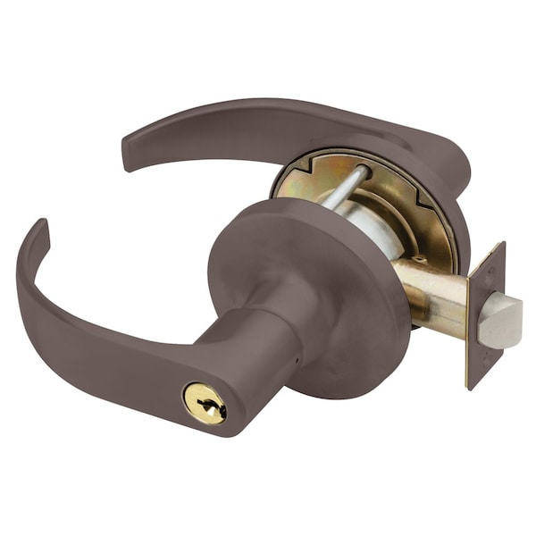 Grade 1 Storeroom Cylindrical Lock, Key in Lever Cylinder, Quantum Lever, Standard Rose, Dark Oxidiz